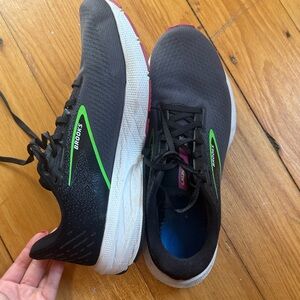 Brooks Black and Green Athletic Shoes